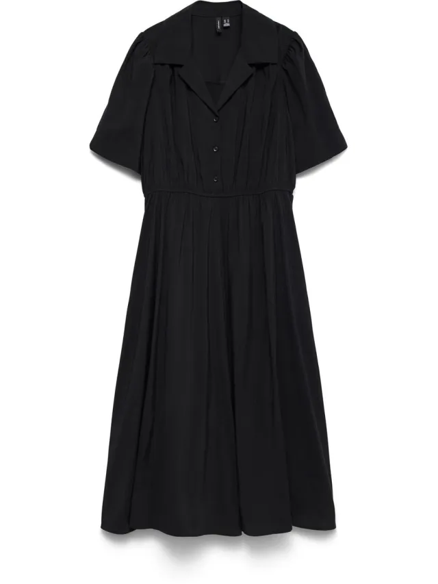 Vero Moda VMRORY SS CALF DRESS WVN EXP - Dames - Mini jurken Black