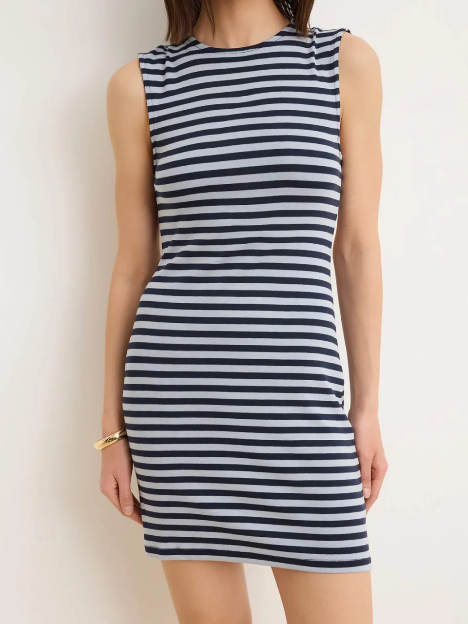 Trendyol TRENDYOLMİLLA Dames Meerkleurig Gestreept Midi Mouwloos Bodycon Jurken Veelkleurig