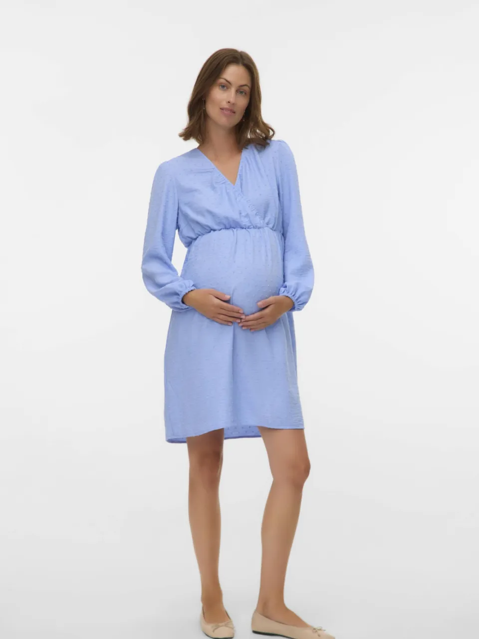 Mamalicious Mllifina zwangerschaps midi jurk blauw