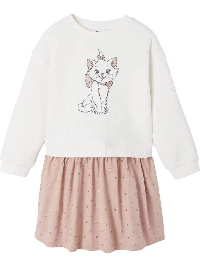 vertbaudet Jurk van twee materialen DISNEY ANIMALS® Marie de Aristokatten roze (poederkleur)