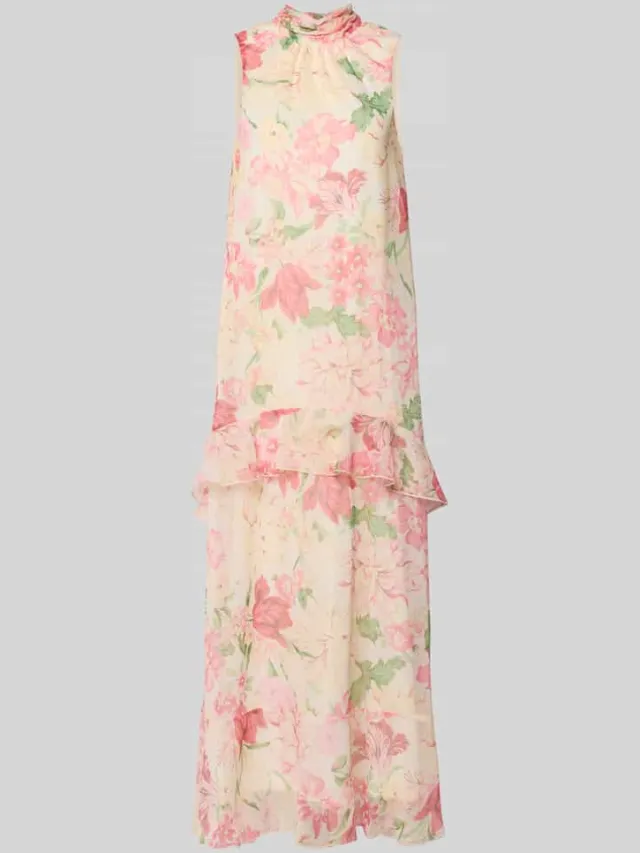 Vero Moda Vloeiende maxi-jurk met ruchedetail model 'SANNA' lichtroze, foto 2