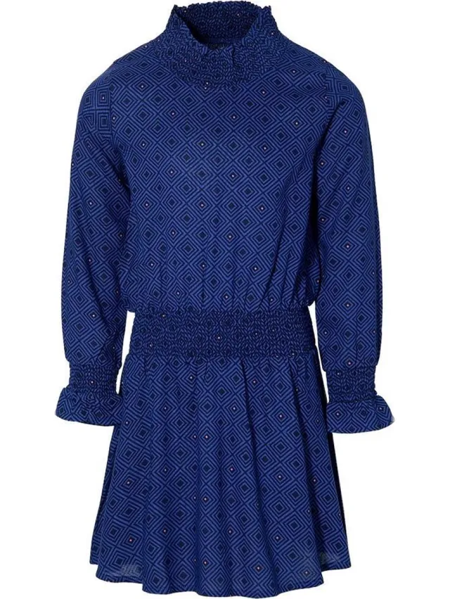Quapi jurk Dalina blauw retro print
