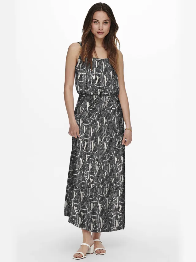 Only maxi jurk Zwart/Wit