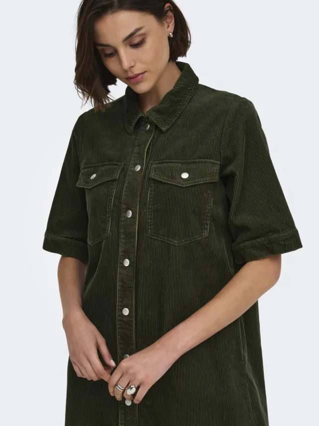 JDY corduroy blousejurk - groen, foto 4