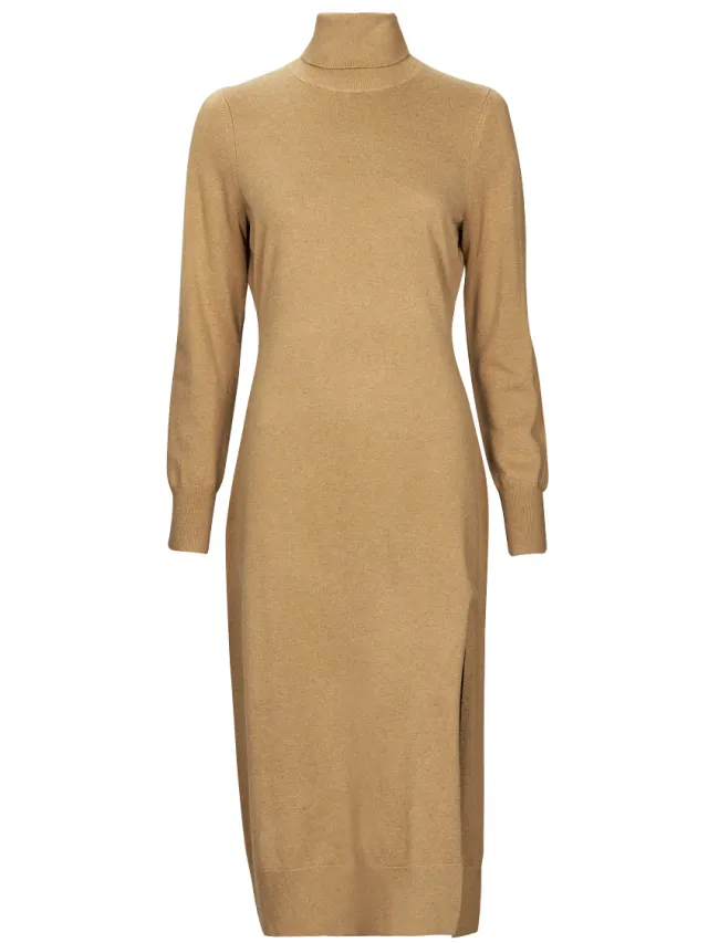 MICHAEL Michael Kors Lange Jurk MICHAEL Michael Kors EASY TNK SLIT MIDI Beige