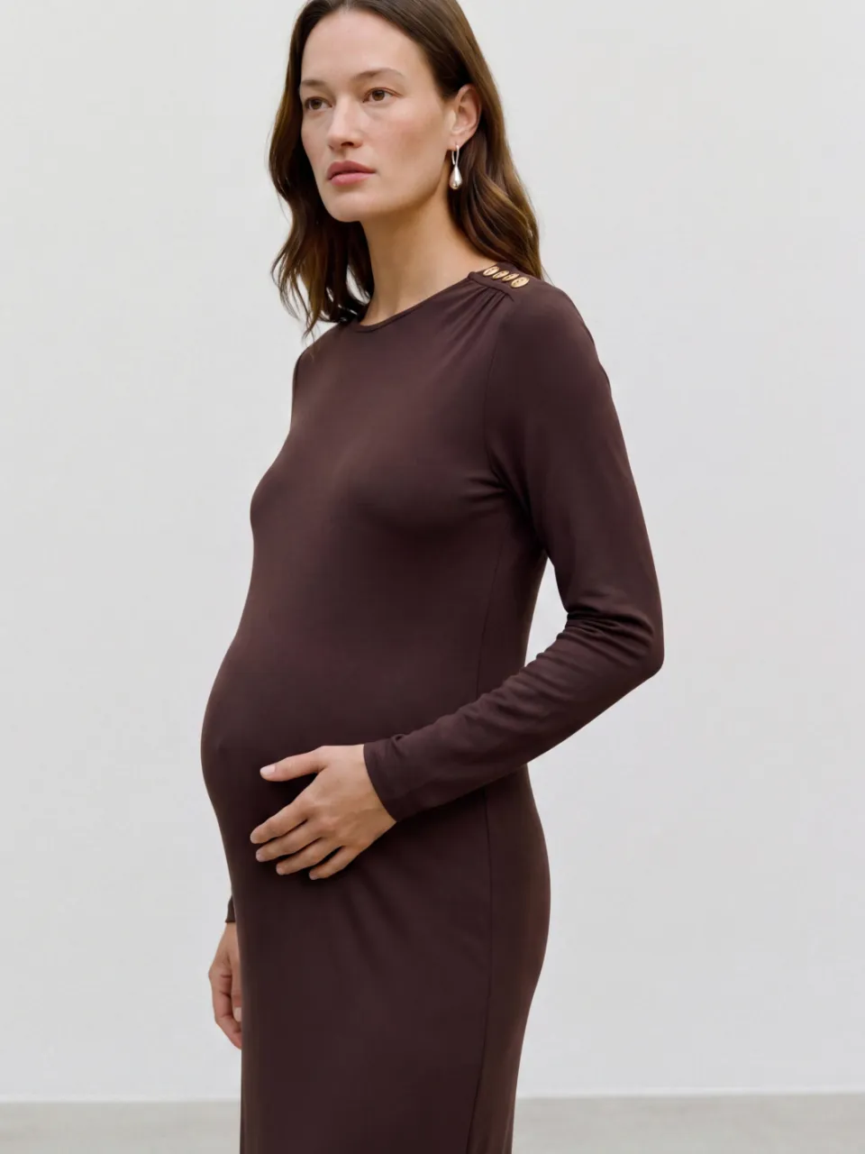 Vero Moda Maternity zwangerschapsjurk bruin, foto 4