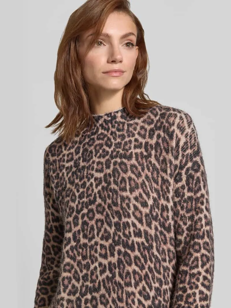 Christian Berg Woman Tricotjurk met wol en ronde hals camel, foto 5