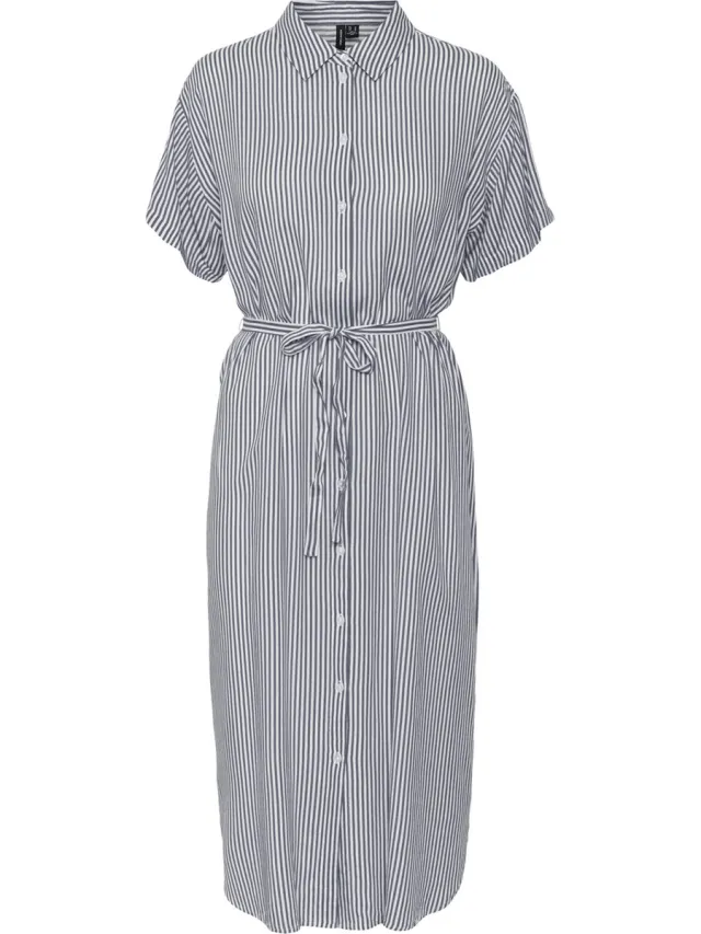Vero Moda VMBUMPY SS CALF SHIRT DRESS WVN GA NOOS Dames Jurk Snow White