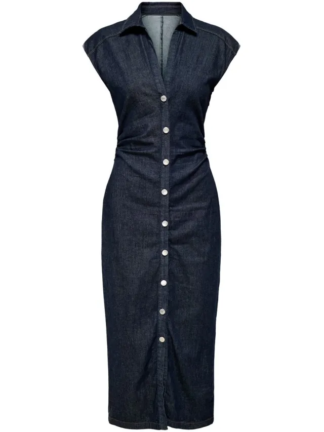 Only ONLBABE CAPSLEEVE MIDI DRESS DNM RINSE - Dames Mini jurken Dark Blue Denim