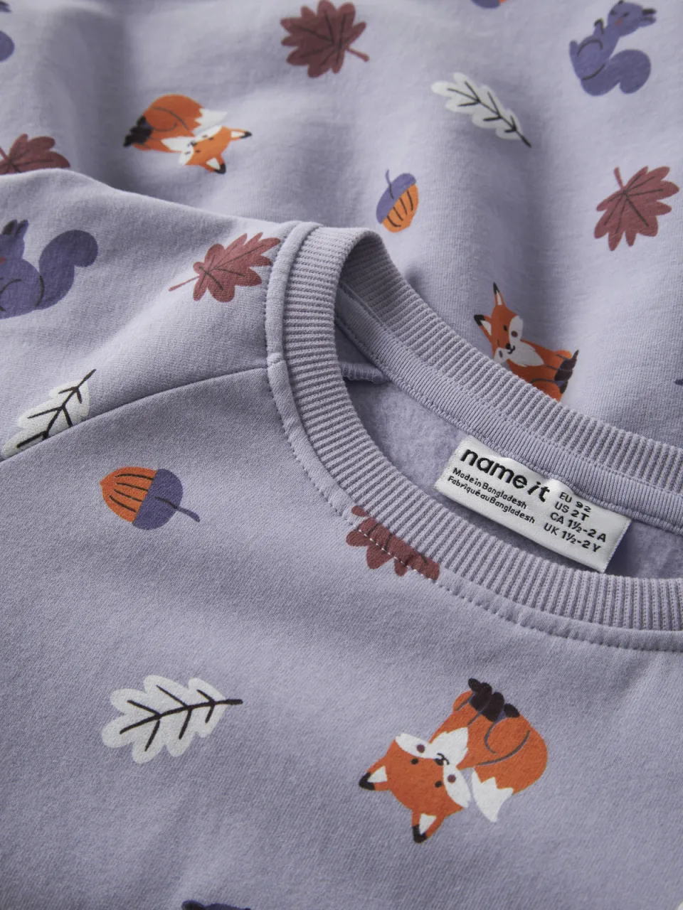 NAME IT MINI midi sweatjurk met print lila, foto 2