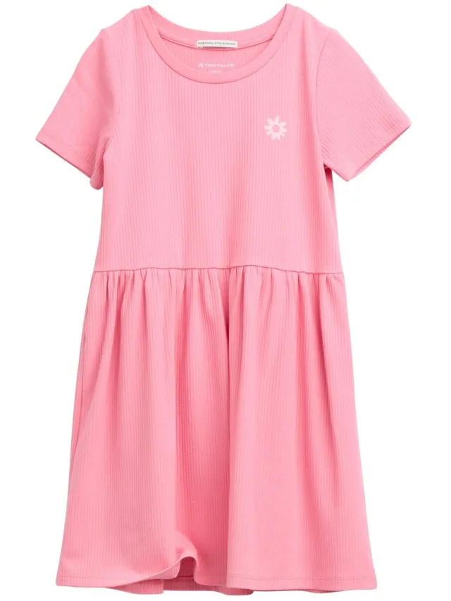 Tom Tailor Minijurk met ribbelstructuur - sunrise pink