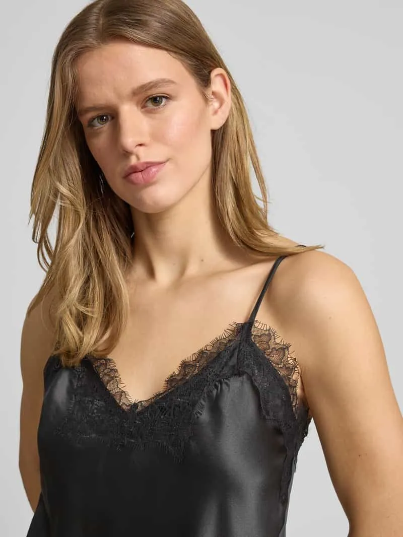 Only Getailleerde jurk van satijn met kant model 'BELLA' zwart, foto 4