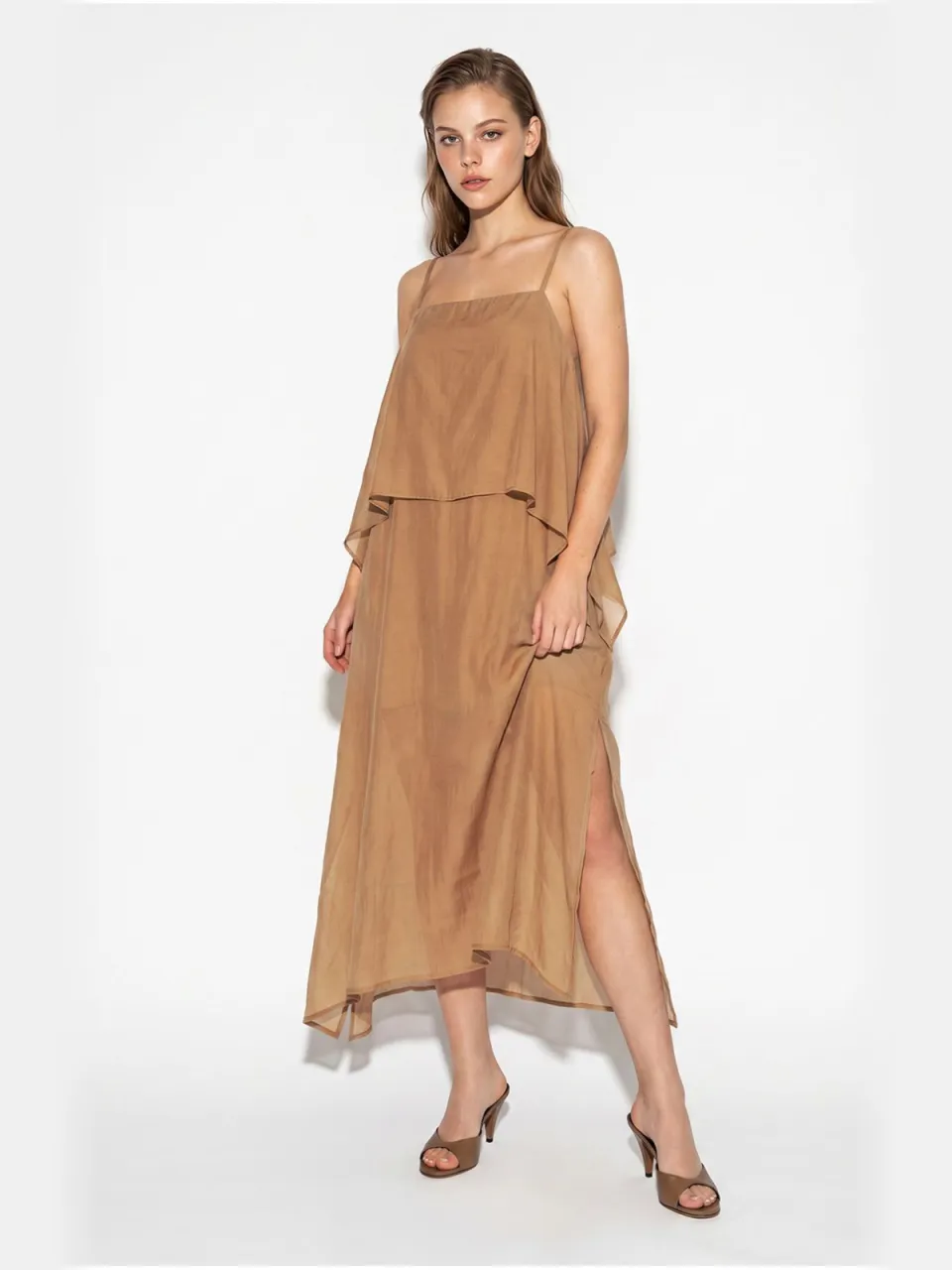 Bianco Lucci Midi-jurk camel, foto 2