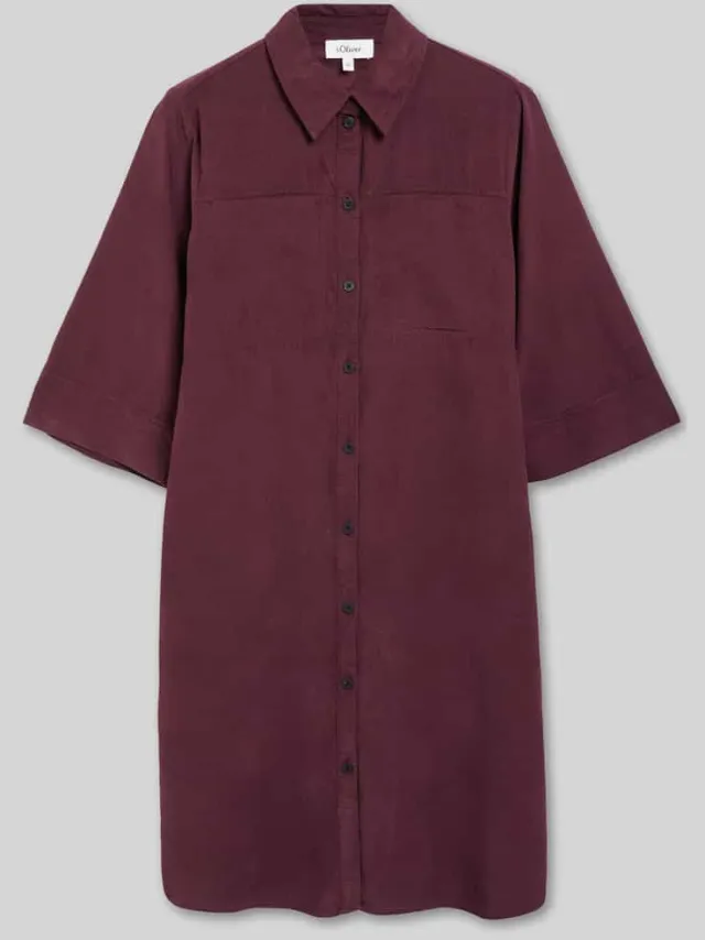 s.Oliver Midi-jurk met corduroy structuur bordeaux, foto 2