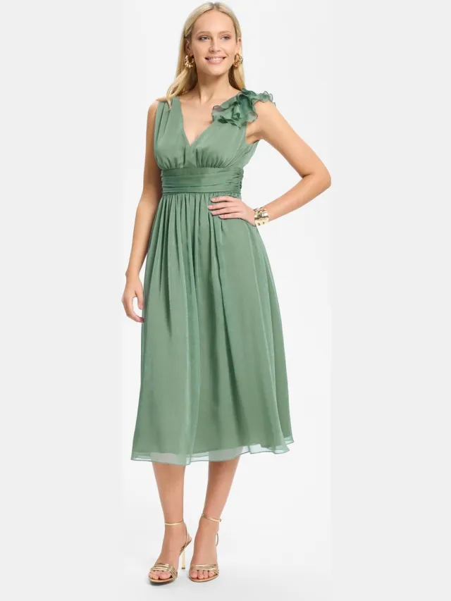 Swing Pastel Groen SWING Midi Jurk – SA1 mint groen