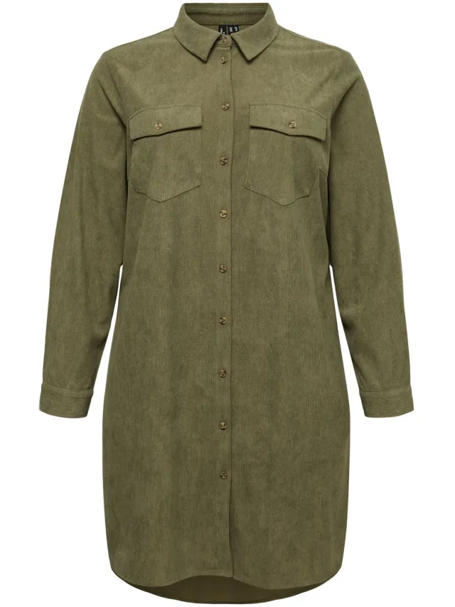Vero Moda Curve Blousejurk VMCVILJA Korte jurk Olive Night 1