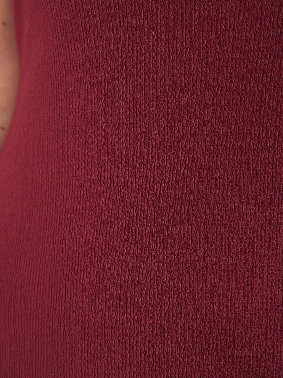 Trendyol Curve Dames Bordeaux Effen Maxi Mouwloos Casual A-lijn Grote maten Jurk, foto 2