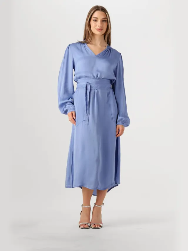 Lollys Laundry Dames Jurken Parisll Midi Dress Ls - Blauw