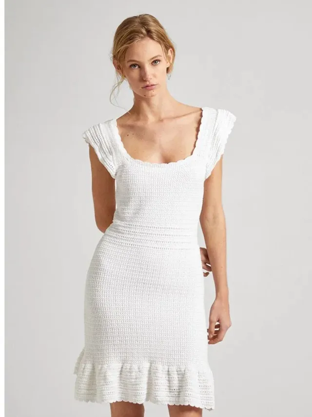 Pepe Jeans Gesa Mouwloze Korte Jurk Wit M Vrouw White