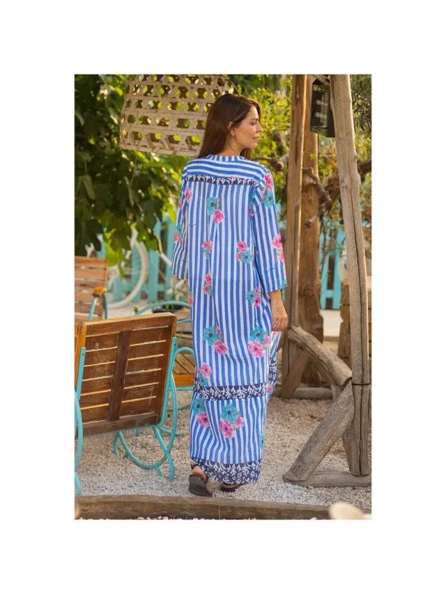 Isla Bonita By Sigris Lange Jurk Isla Bonita By Sigris Lange Midi-Jurk Blauw