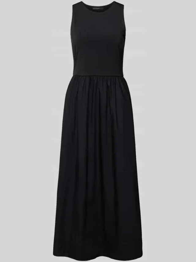Oui Maxi-jurk met ronde hals Zwart