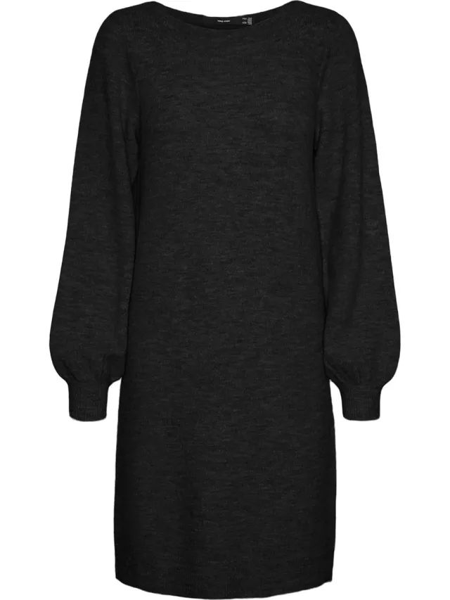 Vero Moda Gebreide jurk VMLEFILE Korte jurk zwart