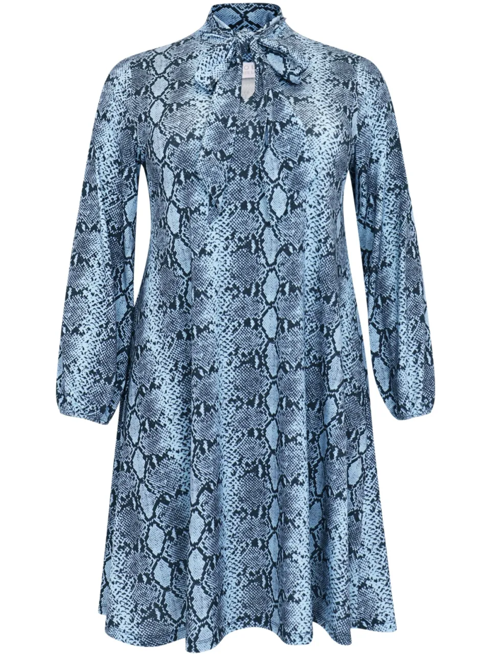 Yoek Jurk A-lijn met strik | Blauw, foto 3