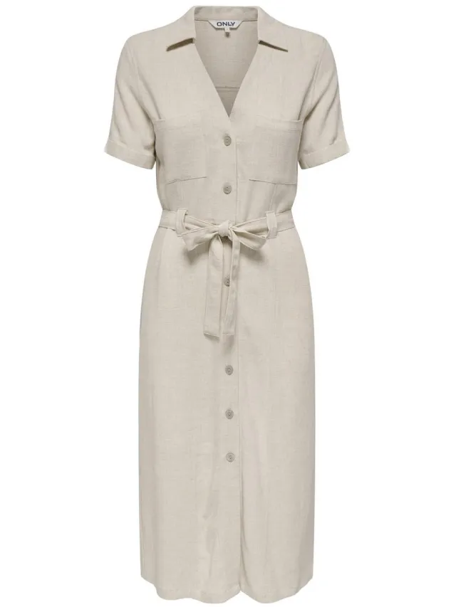 Only ONLSIESTA SS LIN BL SHIRT DRESS PNT NOOS Dames Jurk moonbeam