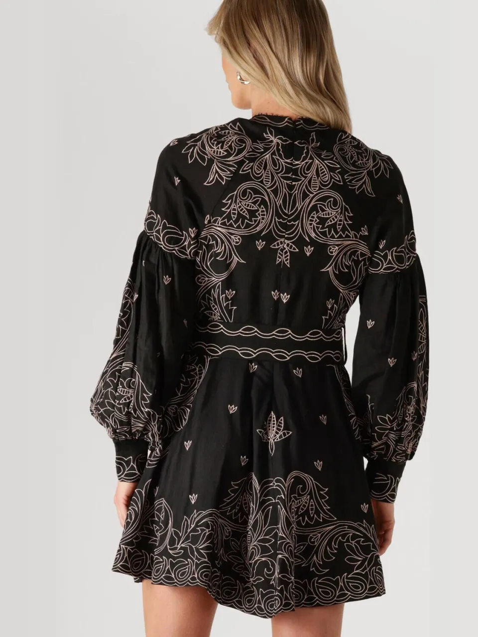 SCARLETT POPPIES Dames Jurken Berite Short Dress - Zwart, foto 3
