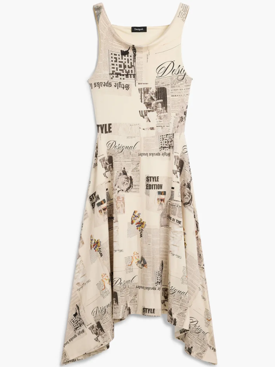 Desigual midi jurk met print - ecru, foto 2