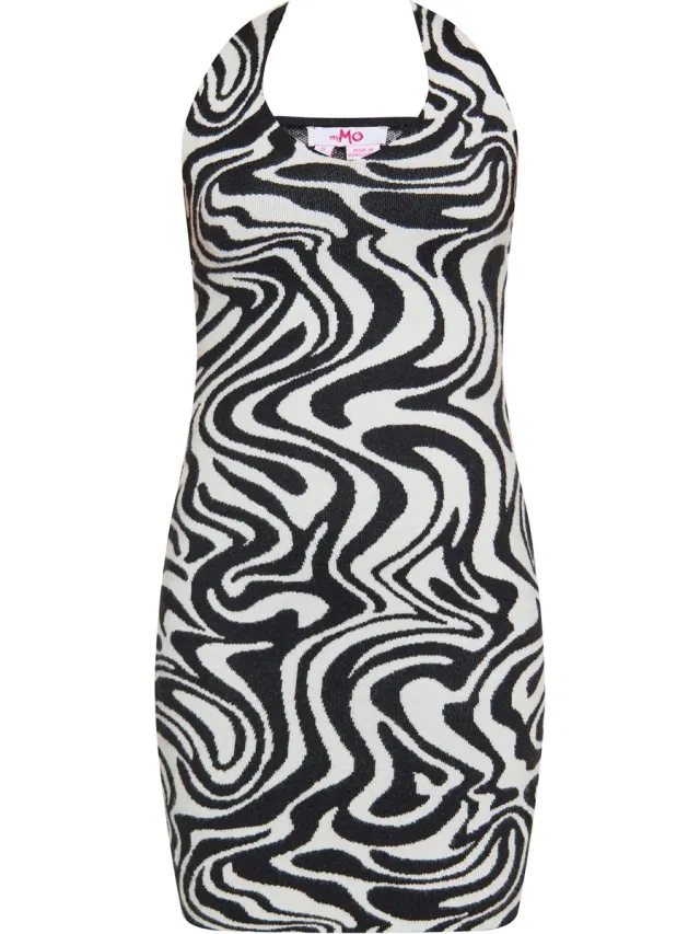 MyMo Jurk wol wit zwart