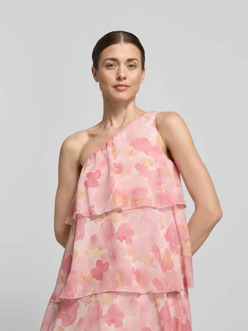 Vero Moda Uitlopend maxi-jurk met ruchedetail model 'FELICIA' lichtroze, foto 3