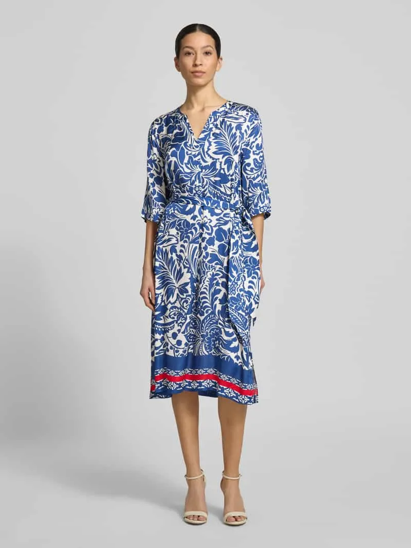 White Label Tuniekjurk van viscose met strikceintuur Blauw