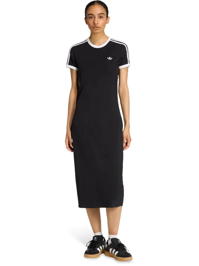 Adidas 3 stripes Jurken Dames - Zwart - Maat XXS (26-28) - Katoen Jersey Black