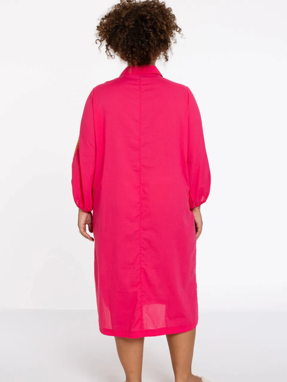 Yoek SOFT geborduurde blousejurk roze, foto 4