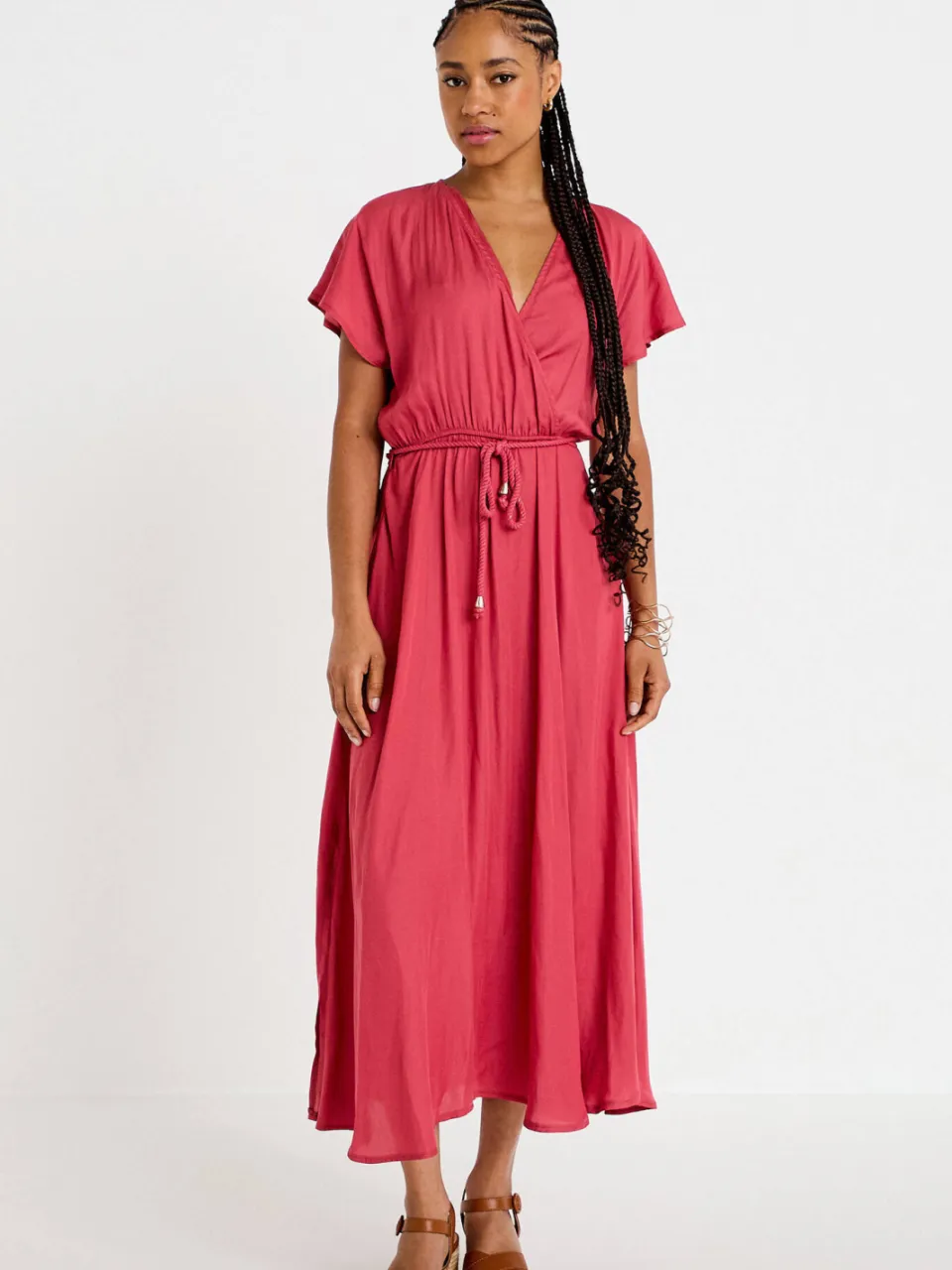 Cache Cache midi jurk roze