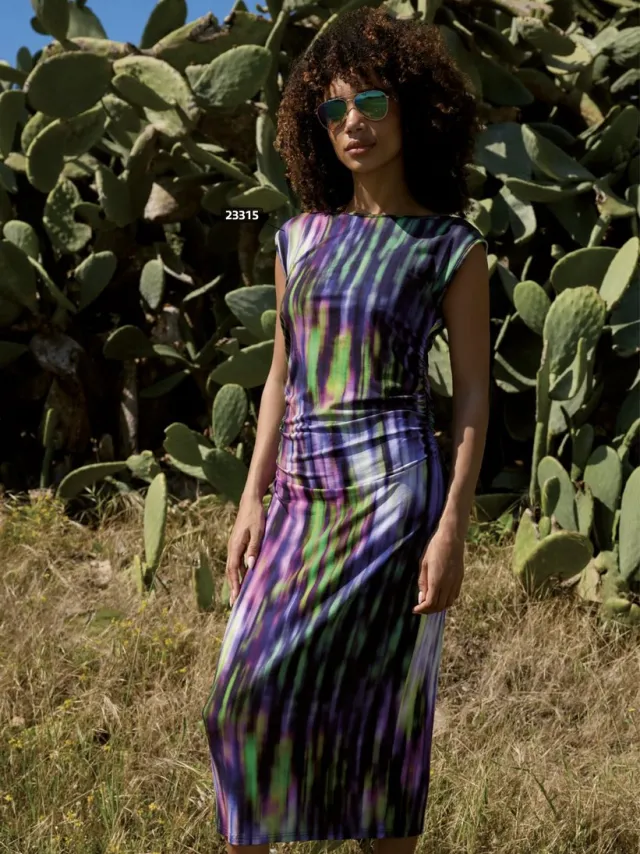 Sunflair Jurk - Nachtblauw/Groen - EU 40 Multicolour