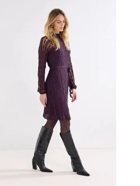 Tramontana Dress aubergine noir, foto 2