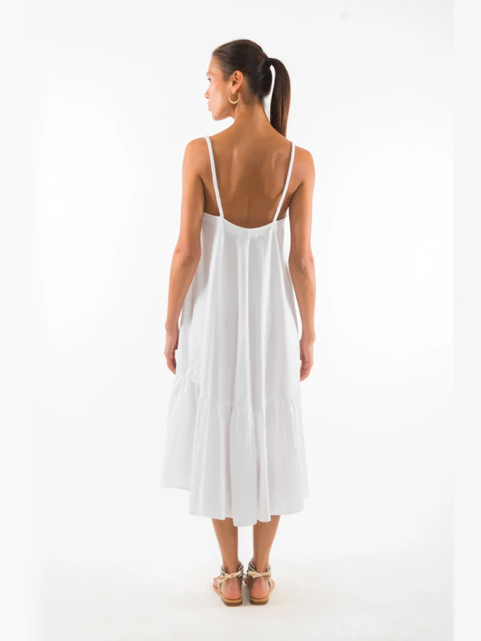 RAVENS VIEW IBIZA dames vegan Maxi Jurk Chiara Wit, foto 2