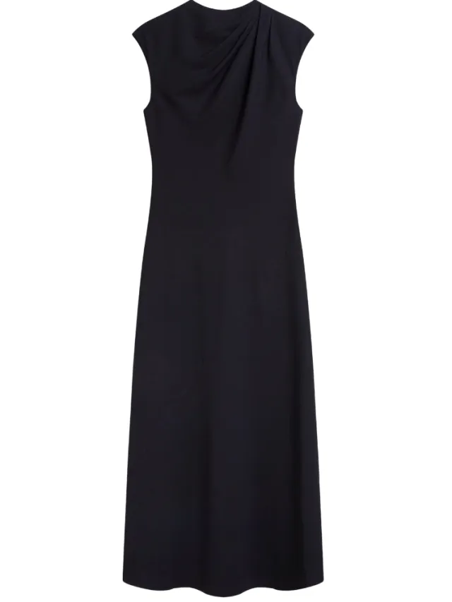 Ted Baker Kyamos Maxi-jurk Met Draperiedetails En Slip In Marineblauw Zwart