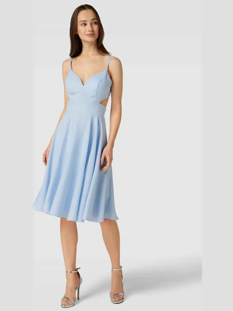 LUXUAR FASHION Cocktailjurk met cut-out Lichtblauw
