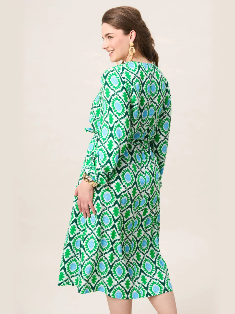 Miss Etam Plus midi jurk groen, foto 3
