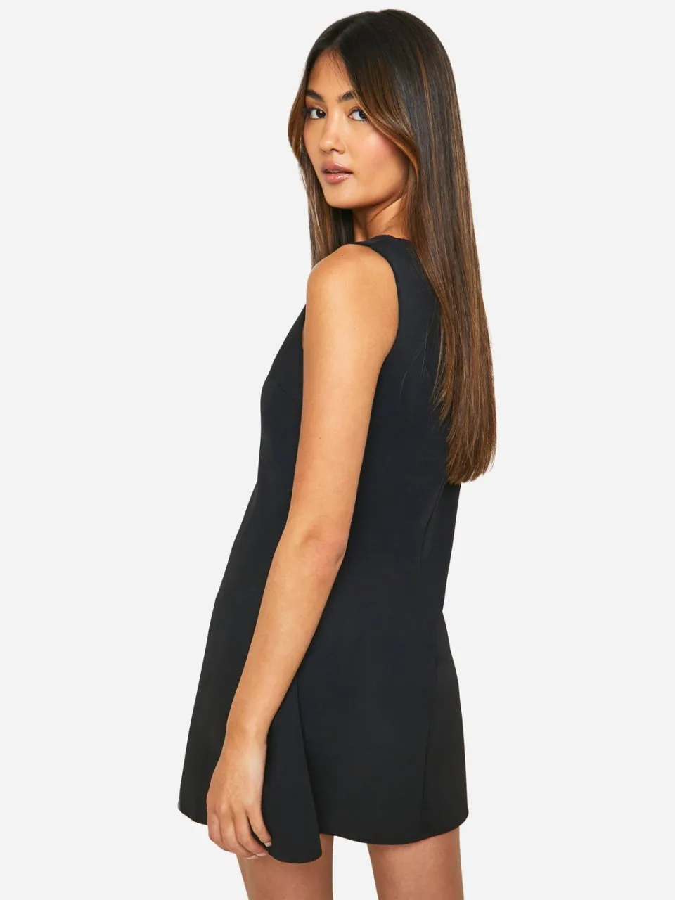 boohoo Dames Slash Neck Fit & Flare Micro Mini Jurk zwart, foto 2