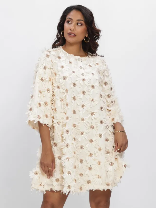 Y.A.S. YAS Dames Jurken Yasabelone 3/4 Dress - Creme