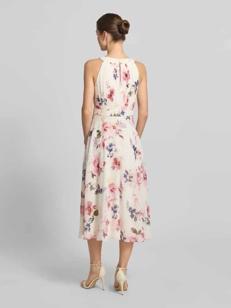 Christian Berg Cocktail midi-jurk met all-over bloemenmotief ecru, foto 3