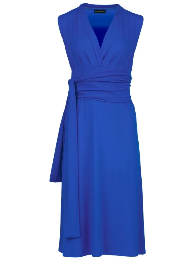 Conquista Mouwloze Empire Line-jurk in Blue Royal, foto 2