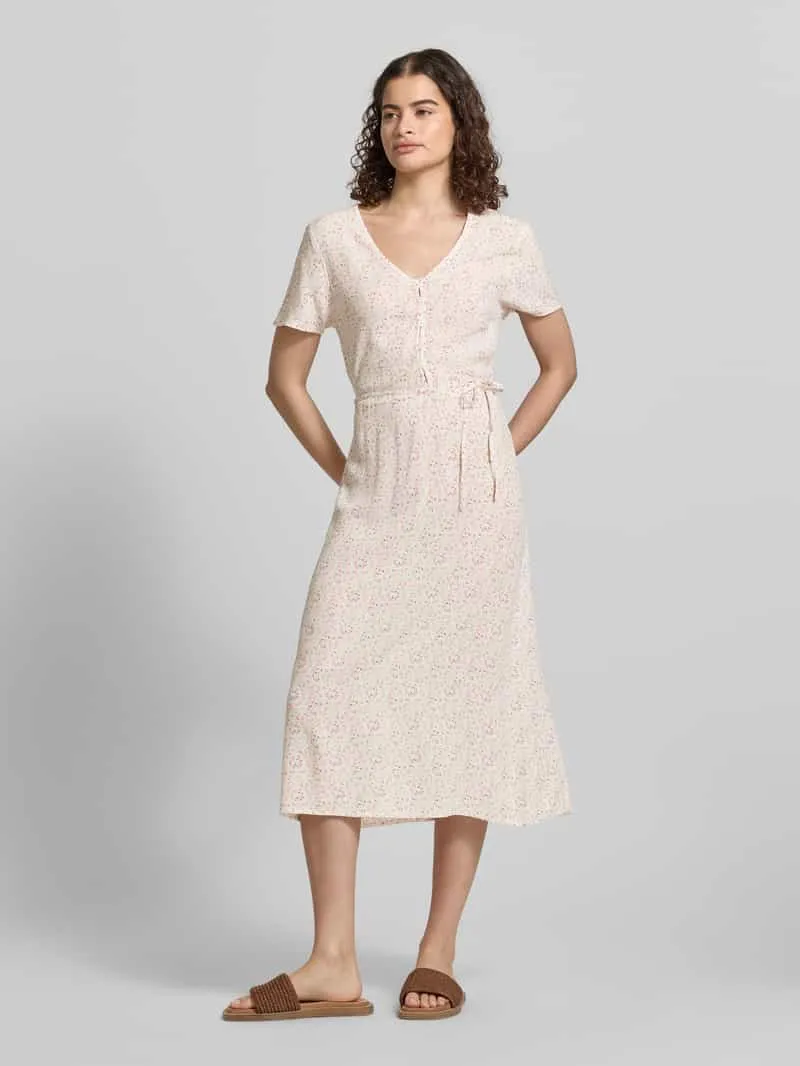 Pieces A-lijn midi-jurk van pure viscose model 'BARRI' Wit
