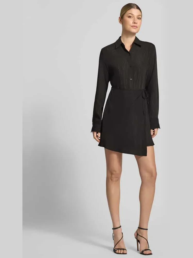 Hugo Getailleerde vrijetijdsjurk met all-over motief model 'Kateri' zwart, foto 4