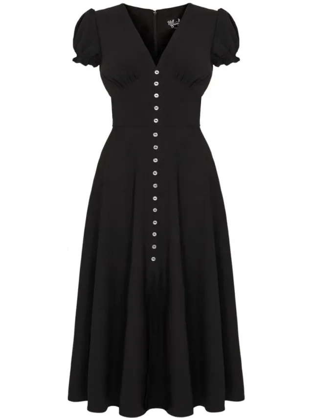 Hell Bunny Jinx Dames Midi-jurk - zwart