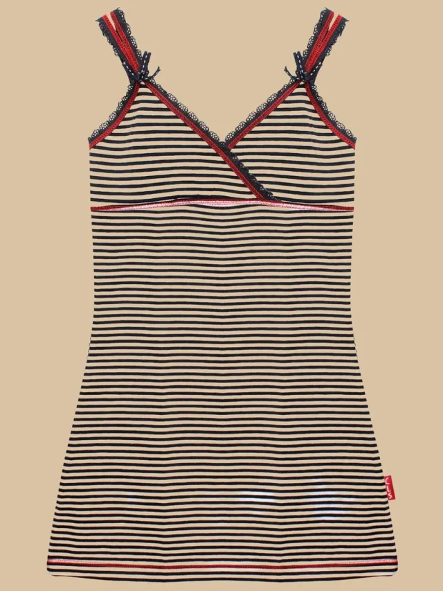 Claesen's Jurk Navy White StripesCL 913-Navy/White Stripes-8 Blauw